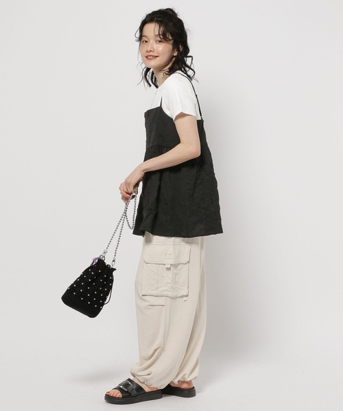 niko and...（ニコアンド）の「ドビーワッシャーキャミソール（キャミソール・レディース・ブラック/オフホワイト・FREE）」の19枚目の写真