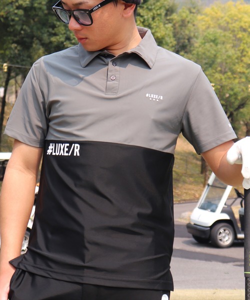 LUXE/R GOLF(ラグジュ ゴルフ)の「(RM)【LUXE/R GOLF】COOL & DRY ストレッチ スムース バイカラー ポロシャツ(ポロシャツ・メンズ・チャコールグレー×ブラック/ブラック×ホワイト/ホワイト×ネイビー・XL/L/M)」の3枚目の写真
