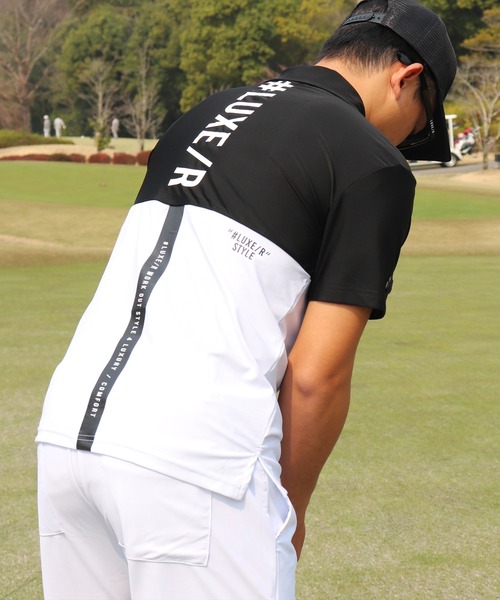 LUXE/R GOLF(ラグジュ ゴルフ)の「(RM)【LUXE/R GOLF】COOL & DRY ストレッチ スムース バイカラー ポロシャツ(ポロシャツ・メンズ・チャコールグレー×ブラック/ブラック×ホワイト/ホワイト×ネイビー・XL/L/M)」の7枚目の写真