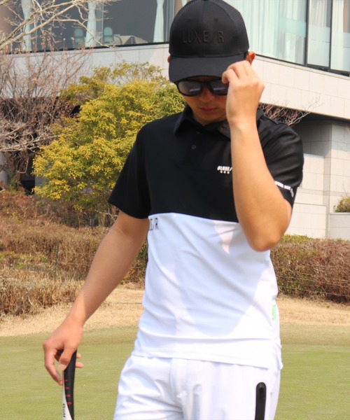LUXE/R GOLF(ラグジュ ゴルフ)の「(RM)【LUXE/R GOLF】COOL & DRY ストレッチ スムース バイカラー ポロシャツ(ポロシャツ・メンズ・チャコールグレー×ブラック/ブラック×ホワイト/ホワイト×ネイビー・XL/L/M)」の10枚目の写真