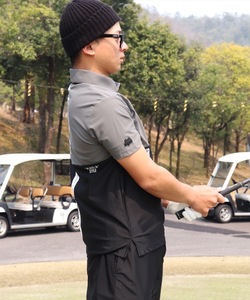LUXE/R GOLF(ラグジュ ゴルフ)の「(RM)【LUXE/R GOLF】COOL & DRY ストレッチ スムース バイカラー ポロシャツ(ポロシャツ・メンズ・チャコールグレー×ブラック/ブラック×ホワイト/ホワイト×ネイビー・XL/L/M)」の14枚目の写真
