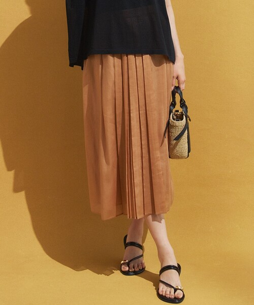 セール】【洗える】ソフトシアーフィルム タック スカート（スカート
