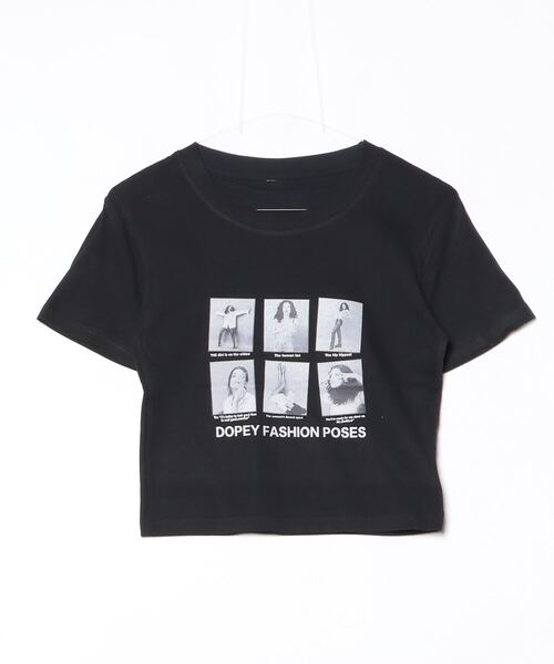 LETee(レティー)の「フォトフレーム風プリントが目を惹く♪コンパクトシルエットでスタイルアップも叶う旬顔Tシャツ(Tシャツ/カットソー・レディース・ホワイト/グレー/チャコールグレー/ブラック・FREE)」の19枚目の写真