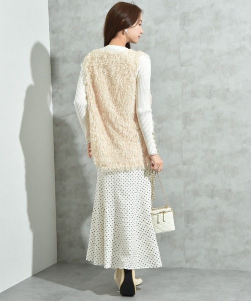 INTERPLANET（インタープラネット）の「サッカードットプリントスカート（スカート・レディース・アイボリー/ブラック・FREE）」の19枚目の写真