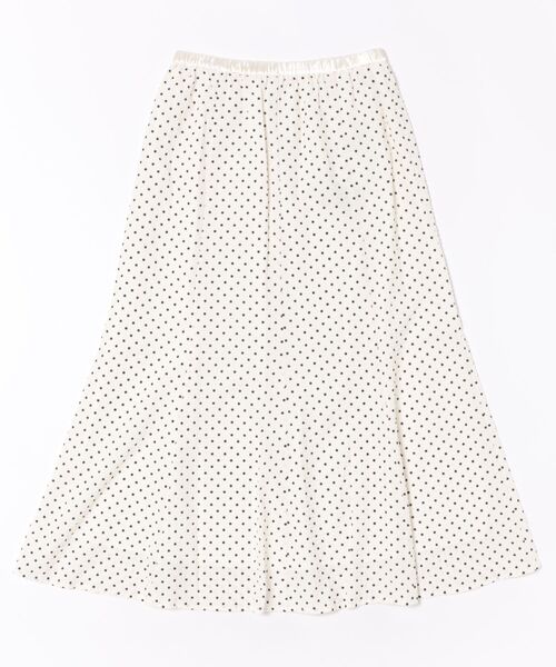 INTERPLANET（インタープラネット）の「サッカードットプリントスカート（スカート・レディース・アイボリー/ブラック・FREE）」の5枚目の写真