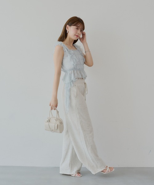 Chico（チコ）の「ルーズワイドスウェットパンツ（スウェットパンツ・レディース・オートミール/チャコールグレー/グレー・SMALL/MEDIUM）」の9枚目の写真