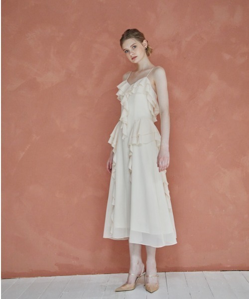 CHICWISH★ラッフルシフォンアシメントリーワンピース☆ Raffle Shifon one-piece ラッフルシフォンワンピース