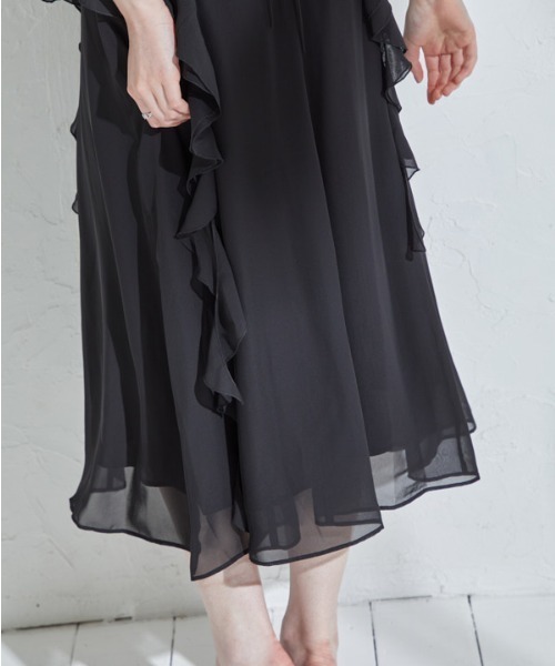 CHICWISH★ラッフルシフォンアシメントリーワンピース☆ Raffle Shifon one-piece ラッフルシフォンワンピース