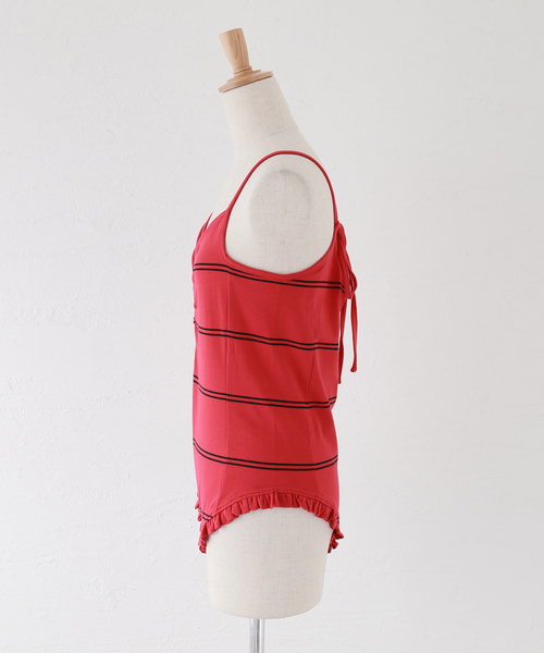crinkle crinkle crinkle（クリンクルクリンクルクリンクル）の「crinkle crinkle crinkle border frill bodysuit CC-3549（その他トップス・レディース・レッド・FREE）」の2枚目の写真