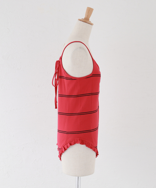 crinkle crinkle crinkle（クリンクルクリンクルクリンクル）の「crinkle crinkle crinkle border frill bodysuit CC-3549（その他トップス・レディース・レッド・FREE）」の4枚目の写真