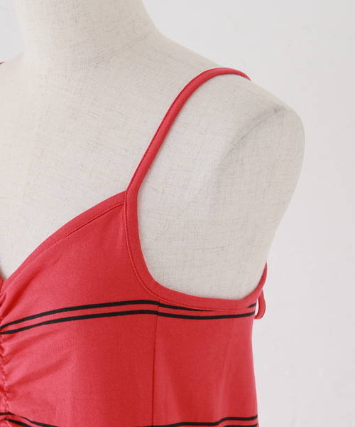 crinkle crinkle crinkle（クリンクルクリンクルクリンクル）の「crinkle crinkle crinkle border frill bodysuit CC-3549（その他トップス・レディース・レッド・FREE）」の5枚目の写真