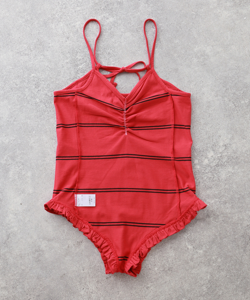 crinkle crinkle crinkle（クリンクルクリンクルクリンクル）の「crinkle crinkle crinkle border frill bodysuit CC-3549（その他トップス・レディース・レッド・FREE）」の7枚目の写真