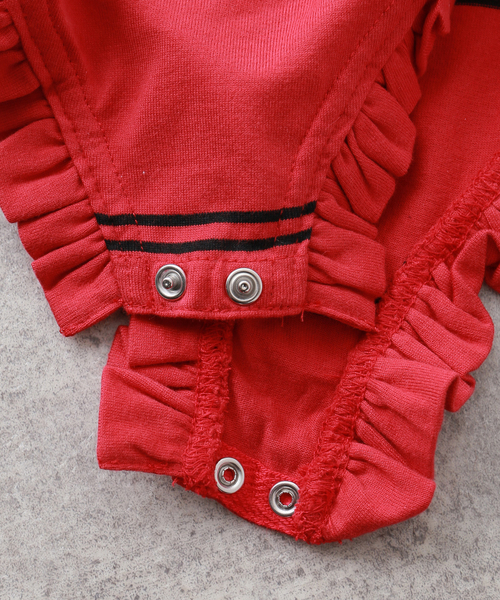 crinkle crinkle crinkle（クリンクルクリンクルクリンクル）の「crinkle crinkle crinkle border frill bodysuit CC-3549（その他トップス・レディース・レッド・FREE）」の8枚目の写真