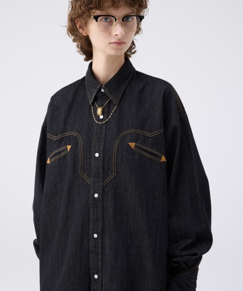 soerte（ソエルテ）の「Oversize denim western shirt / オーバーサイズデニムウエスタンシャツ（シャツ/ブラウス・メンズ・インディゴブルー・1/2/3）」の15枚目の写真