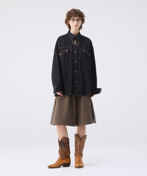 soerte オーバーサイズデニムウエスタンシャツ サイズ3 soerte（ソエルテ）の「Oversize denim western shirt