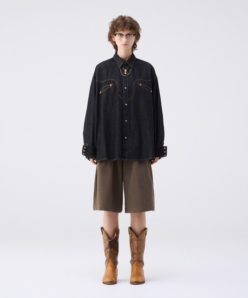 soerte オーバーサイズデニムウエスタンシャツ サイズ3 soerte（ソエルテ）の「Oversize denim western shirt