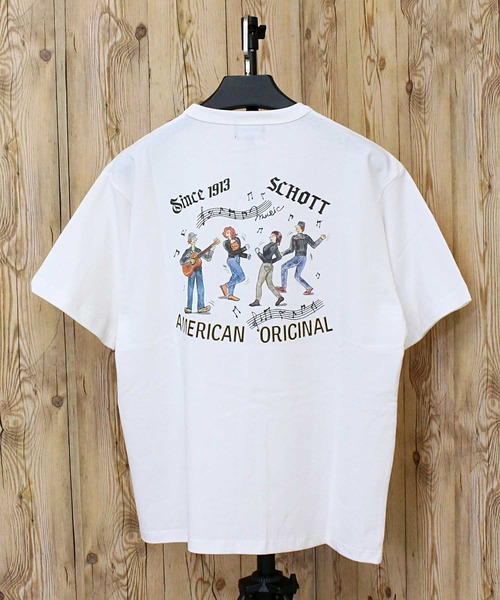 Schott(ショット)の「T-SHIRT SESSION(Tシャツ/カットソー・メンズ・ブラック/ホワイト・L/XL/XXL/M)」の5枚目の写真