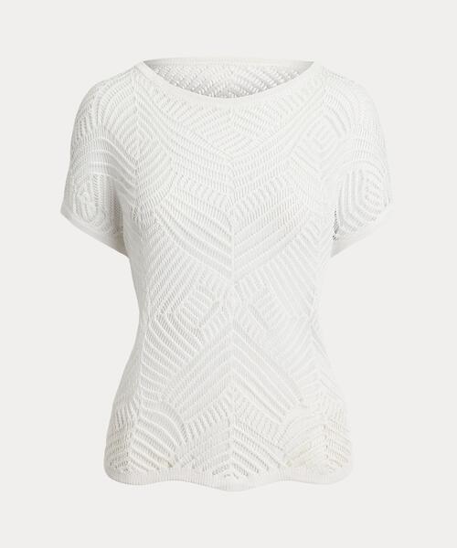 LAUREN RALPH LAUREN / ローレン ラルフ ローレン ジオモチーフ メッシュ ショートスリーブ セーター ジオモチーフ メッシュ ショートスリーブ セーター（ニット