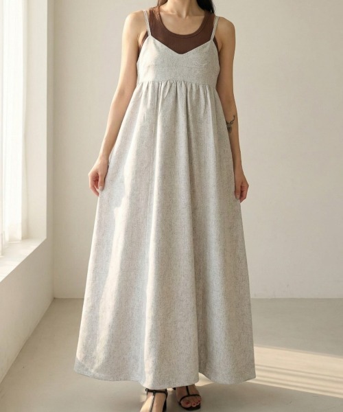 Per sist ence（パーシエンス）の「ツイードキャミワンピース（ワンピース・レディース・ブラウン/アイボリー/ブラック/グレー・ONE SIZE）」の2枚目の写真