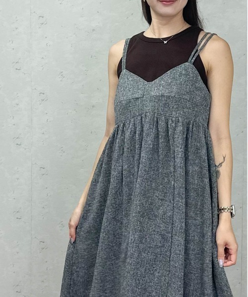 Per sist ence（パーシエンス）の「ツイードキャミワンピース（ワンピース・レディース・ブラウン/アイボリー/ブラック/グレー・ONE SIZE）」の8枚目の写真