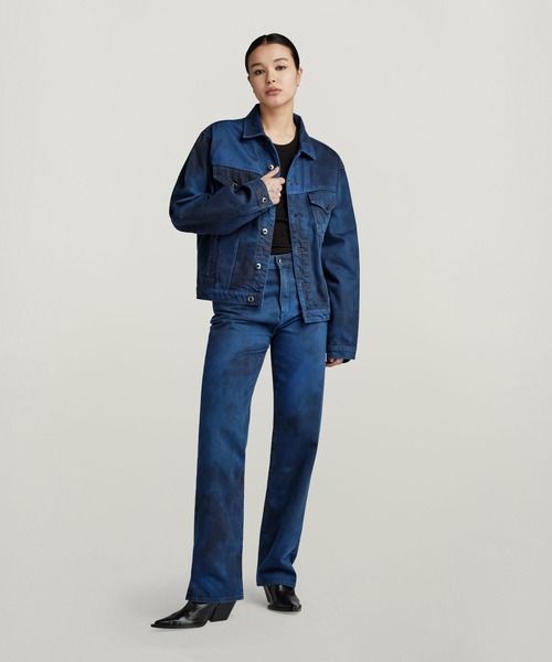 G-STAR（ジースター）の「VIKTORIA HIGH STRAIGHT JEANS/タイダイウォッシュ加工ハイウエストストレートジーンズ/L30（デニムパンツ・レディース・ブルー系その他・24inch/26inch/25inch）」の3枚目の写真