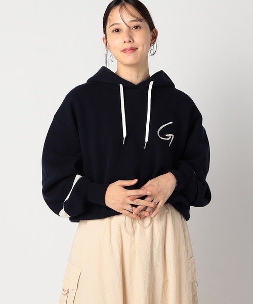 Grand PARK（グランドパーク）の「スエットライク「G」ロゴパーカー（ニット/セーター・レディース・ネイビー/アイボリー/グリーン/グレー・FREE）」の4枚目の写真