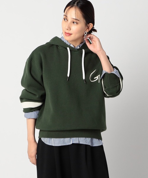 Grand PARK（グランドパーク）の「スエットライク「G」ロゴパーカー（ニット/セーター・レディース・ネイビー/アイボリー/グリーン/グレー・FREE）」の3枚目の写真