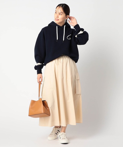 Grand PARK（グランドパーク）の「スエットライク「G」ロゴパーカー（ニット/セーター・レディース・ネイビー/アイボリー/グリーン/グレー・FREE）」の9枚目の写真