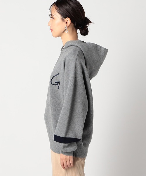 Grand PARK（グランドパーク）の「スエットライク「G」ロゴパーカー（ニット/セーター・レディース・ネイビー/アイボリー/グリーン/グレー・FREE）」の11枚目の写真