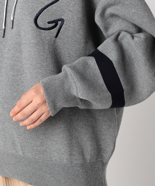 Grand PARK（グランドパーク）の「スエットライク「G」ロゴパーカー（ニット/セーター・レディース・ネイビー/アイボリー/グリーン/グレー・FREE）」の13枚目の写真