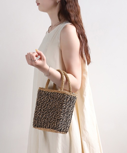 ANEMONE（アネモネ）の「スクエア2WAYかごバッグ（かごバッグ・レディース・シルバー/ブラック/ブラウン・FREE）」の2枚目の写真