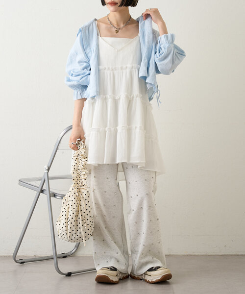 w closet（ダブルクローゼット）の「ドットシャーリングBAG（トートバッグ・レディース・ブラック/オフホワイト・FREE）」の4枚目の写真