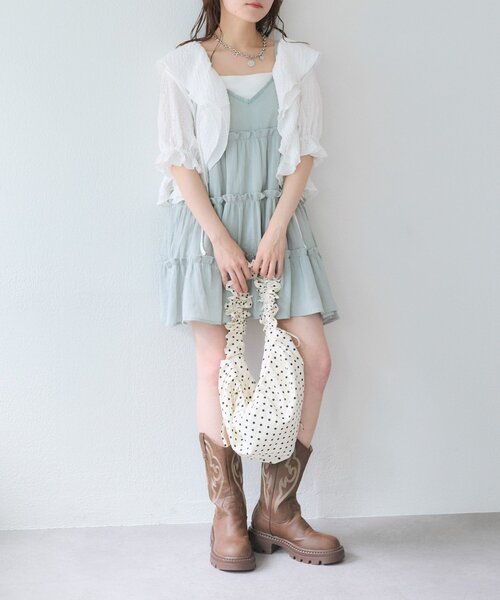 w closet（ダブルクローゼット）の「ドットシャーリングBAG（トートバッグ・レディース・ブラック/オフホワイト・FREE）」の8枚目の写真