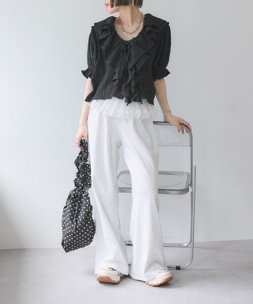 w closet（ダブルクローゼット）の「ドットシャーリングBAG（トートバッグ・レディース・ブラック/オフホワイト・FREE）」の20枚目の写真