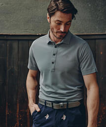 St ANDREWS セントアンドリュース　ポロシャツS ふくれジャガードロゴ半袖ポロシャツ (MENS) | St ANDREWS