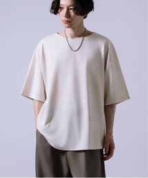 ボートネック 裾ラウンド 半袖Tシャツ