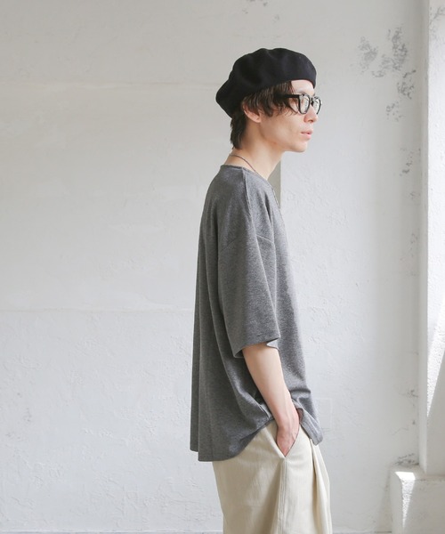 現行　OUTIL ボートネック　ベージュ　長袖tシャツ　ロンt リネン　2 古着 Aletta vita カットソー トップス ロングT 重ね着 レイヤード