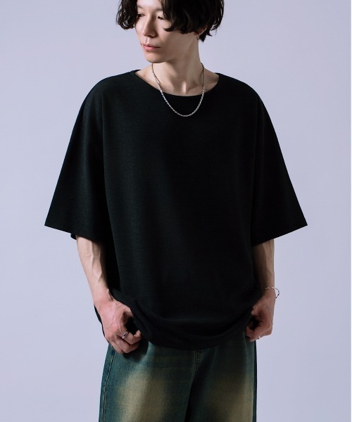 Crownor(クラウノアー)の「ボートネック 裾ラウンド 半袖Tシャツ(Tシャツ/カットソー・メンズ・グレー/ベージュ/ブラック・SMALL/MEDIUM/LARGE)」の7枚目の写真