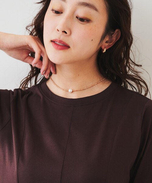 UNTITLED(アンタイトル)の「シャイニービーズネックレス(ネックレス・レディース・クリア/サンドベージュ・99)」の8枚目の写真