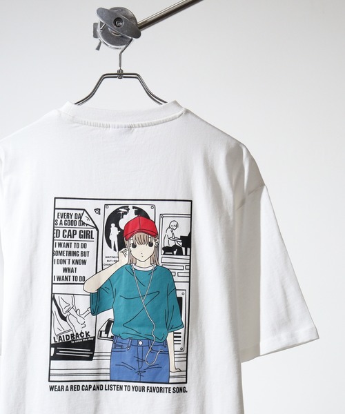 Red Cap Girl(レッドキャプガール)の「RED CAP GIRL RCG天竺バックプリントTシャツ(Tシャツ/カットソー・メンズ・パープル系1/グレー系1/ブラック系1/グリーン系2/パープル系3/グレー系3/ブラック系3/ホワイト系1/ホワイト系2/グレー系2/ホワイト系3/ブルー系2/グリーン系3/ブルー系1/グリーン系1/パープル系2/チャコールグレー/ブラック系2・M/L)」の2枚目の写真