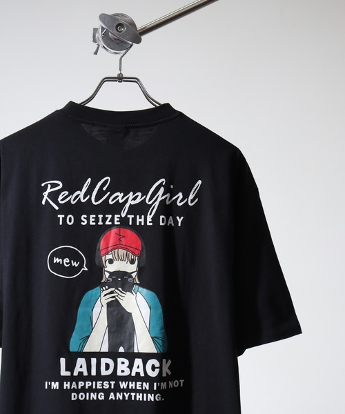 Red Cap Girl(レッドキャプガール)の「RED CAP GIRL RCG天竺バックプリントTシャツ(Tシャツ/カットソー・メンズ・パープル系1/グレー系1/ブラック系1/グリーン系2/パープル系3/グレー系3/ブラック系3/ホワイト系1/ホワイト系2/グレー系2/ホワイト系3/ブルー系2/グリーン系3/ブルー系1/グリーン系1/パープル系2/チャコールグレー/ブラック系2・M/L)」の4枚目の写真