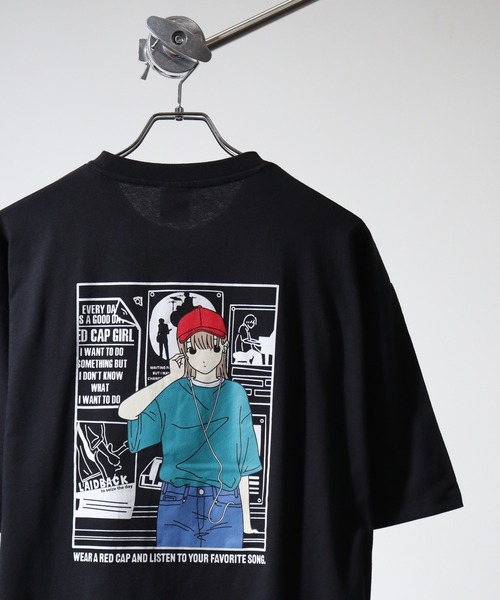 Red Cap Girl(レッドキャプガール)の「RED CAP GIRL RCG天竺バックプリントTシャツ(Tシャツ/カットソー・メンズ・パープル系1/グレー系1/ブラック系1/グリーン系2/パープル系3/グレー系3/ブラック系3/ホワイト系1/ホワイト系2/グレー系2/ホワイト系3/ブルー系2/グリーン系3/ブルー系1/グリーン系1/パープル系2/チャコールグレー/ブラック系2・M/L)」の5枚目の写真