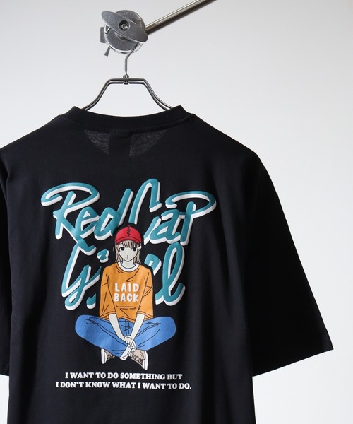 Red Cap Girl(レッドキャプガール)の「RED CAP GIRL RCG天竺バックプリントTシャツ(Tシャツ/カットソー・メンズ・パープル系1/グレー系1/ブラック系1/グリーン系2/パープル系3/グレー系3/ブラック系3/ホワイト系1/ホワイト系2/グレー系2/ホワイト系3/ブルー系2/グリーン系3/ブルー系1/グリーン系1/パープル系2/チャコールグレー/ブラック系2・M/L)」の6枚目の写真