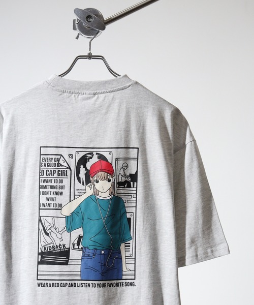 Red Cap Girl(レッドキャプガール)の「RED CAP GIRL RCG天竺バックプリントTシャツ(Tシャツ/カットソー・メンズ・パープル系1/グレー系1/ブラック系1/グリーン系2/パープル系3/グレー系3/ブラック系3/ホワイト系1/ホワイト系2/グレー系2/ホワイト系3/ブルー系2/グリーン系3/ブルー系1/グリーン系1/パープル系2/チャコールグレー/ブラック系2・M/L)」の9枚目の写真