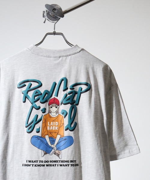 Red Cap Girl(レッドキャプガール)の「RED CAP GIRL RCG天竺バックプリントTシャツ(Tシャツ/カットソー・メンズ・パープル系1/グレー系1/ブラック系1/グリーン系2/パープル系3/グレー系3/ブラック系3/ホワイト系1/ホワイト系2/グレー系2/ホワイト系3/ブルー系2/グリーン系3/ブルー系1/グリーン系1/パープル系2/チャコールグレー/ブラック系2・M/L)」の10枚目の写真