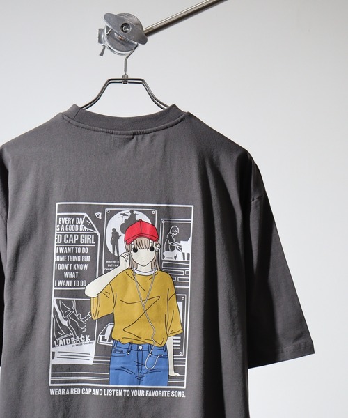 Red Cap Girl(レッドキャプガール)の「RED CAP GIRL RCG天竺バックプリントTシャツ(Tシャツ/カットソー・メンズ・パープル系1/グレー系1/ブラック系1/グリーン系2/パープル系3/グレー系3/ブラック系3/ホワイト系1/ホワイト系2/グレー系2/ホワイト系3/ブルー系2/グリーン系3/ブルー系1/グリーン系1/パープル系2/チャコールグレー/ブラック系2・M/L)」の7枚目の写真