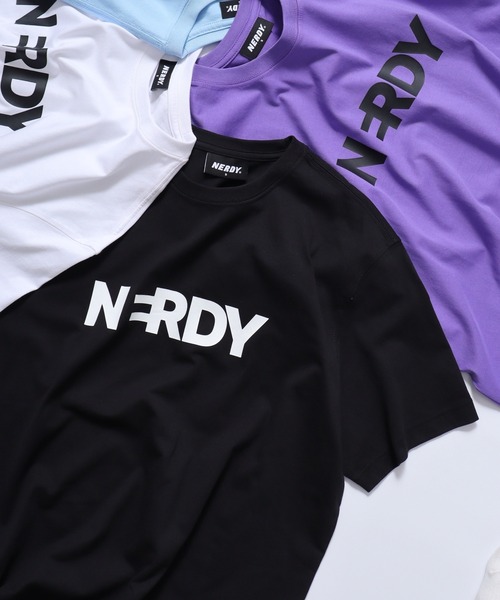NERDY（ノルディ）の「ブレンクビッグロゴ Tシャツ（Tシャツ/カットソー・メンズ・ブラック/パープル/ブルー/ホワイト・L/M/S）」の2枚目の写真