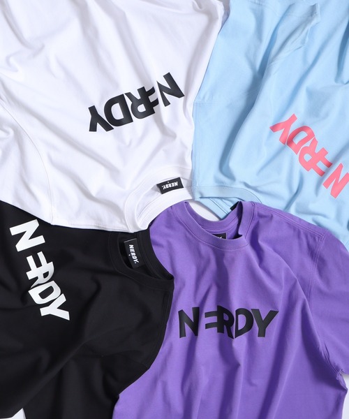 NERDY（ノルディ）の「ブレンクビッグロゴ Tシャツ（Tシャツ/カットソー・メンズ・ブラック/パープル/ブルー/ホワイト・L/M/S）」の11枚目の写真