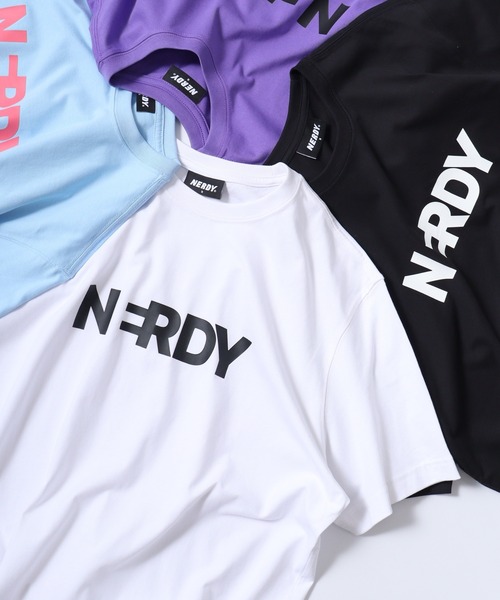 NERDY（ノルディ）の「ブレンクビッグロゴ Tシャツ（Tシャツ/カットソー・メンズ・ブラック/パープル/ブルー/ホワイト・L/M/S）」の5枚目の写真