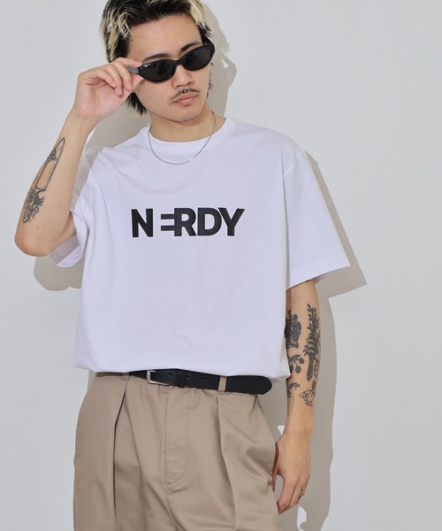 NERDY（ノルディ）の「ブレンクビッグロゴ Tシャツ（Tシャツ/カットソー・メンズ・ブラック/パープル/ブルー/ホワイト・L/M/S）」の8枚目の写真